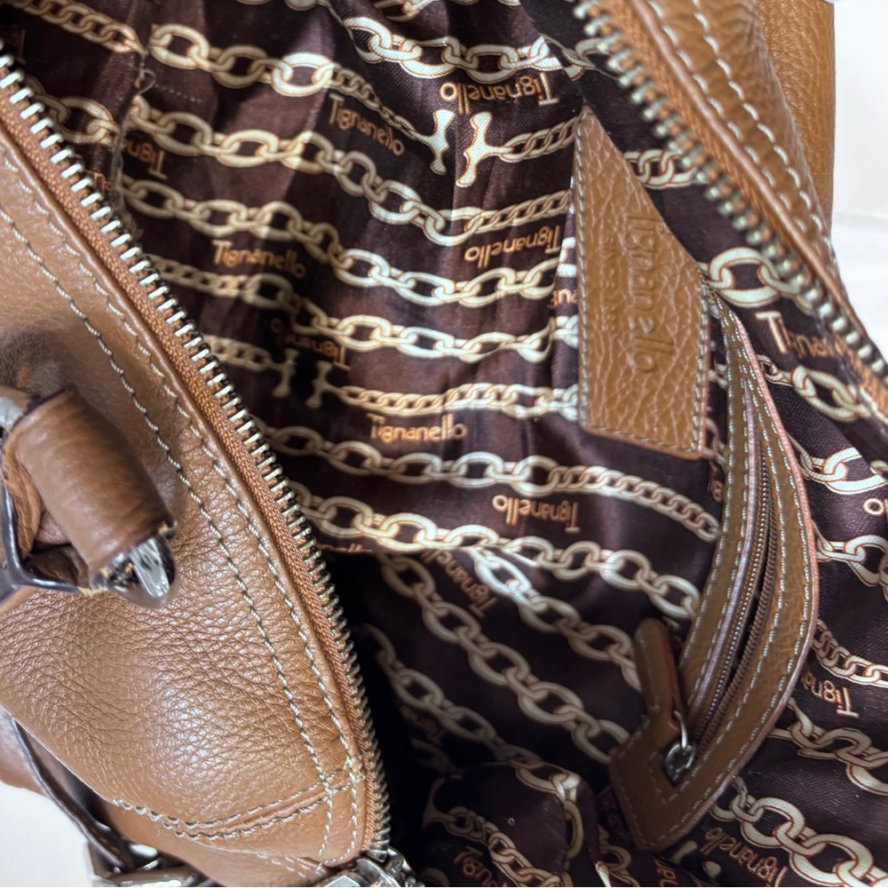 Tignanello Brown Leather Shoulder Bag - Picture 4 of 10
